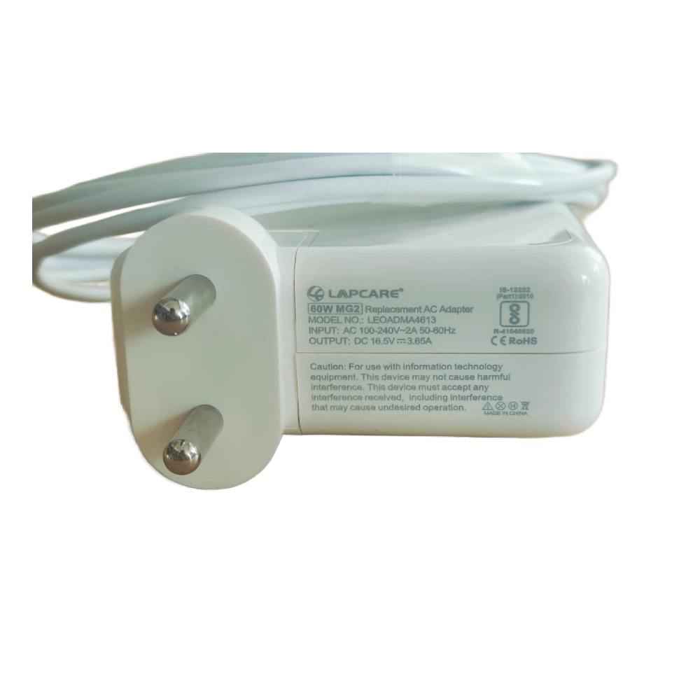 Lapcare Laptop Adapter Compatible For Apple  60w 16.5v | 3.65a | Megsafe 2 T shape view 4